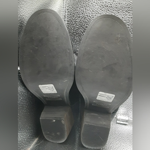 Tom black suede felted wool zip ankle boots 7.5 - Picture 4 of 8